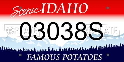 03038S Idaho License Plate