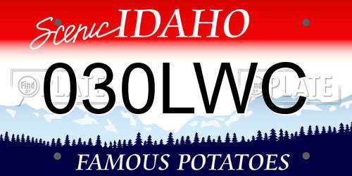 030LWC Idaho License Plate