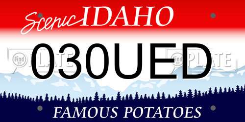 030UED Idaho License Plate