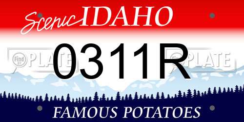 0311R Idaho License Plate
