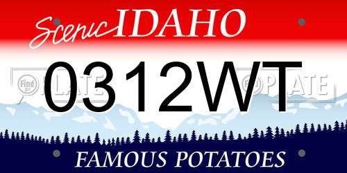 0312WT Idaho License Plate