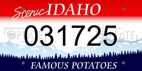 031725 Idaho License Plate