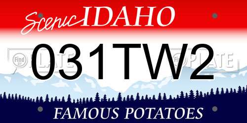 031TW2 Idaho License Plate