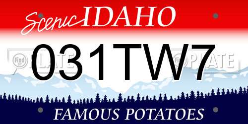 031TW7 Idaho License Plate