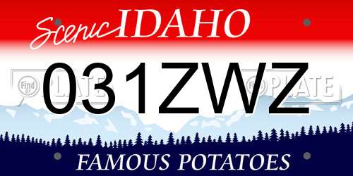 031ZWZ Idaho License Plate