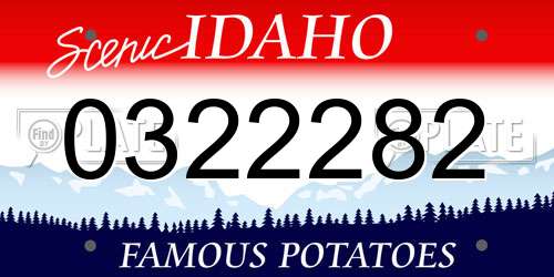 0322282 Idaho License Plate