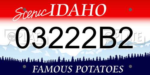 03222B2 Idaho License Plate