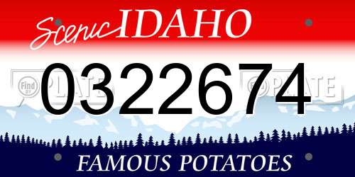 0322674 Idaho License Plate