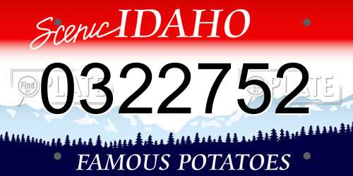 0322752 Idaho License Plate