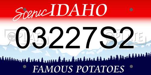 03227S2 Idaho License Plate