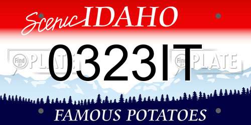 0323IT Idaho License Plate