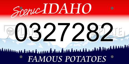 0327282 Idaho License Plate