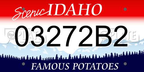 03272B2 Idaho License Plate