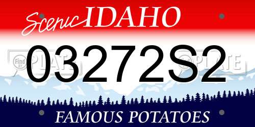 03272S2 Idaho License Plate