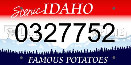 0327752 Idaho License Plate