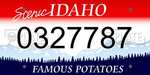 0327787 Idaho License Plate