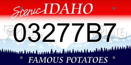 03277B7 Idaho License Plate