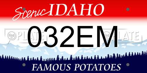 032EM Idaho License Plate