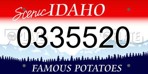 0335520 Idaho License Plate
