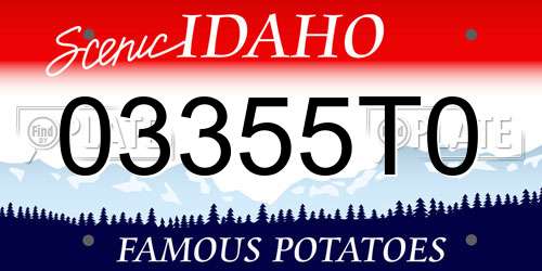 03355T0 Idaho License Plate