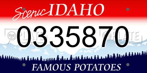 0335870 Idaho License Plate