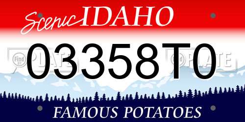 03358T0 Idaho License Plate
