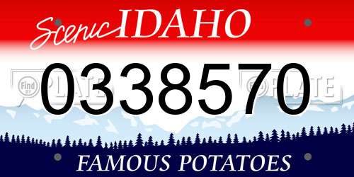 0338570 Idaho License Plate