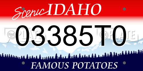 03385T0 Idaho License Plate