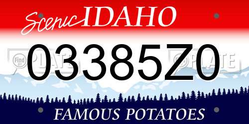03385Z0 Idaho License Plate