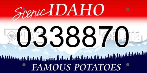 0338870 Idaho License Plate