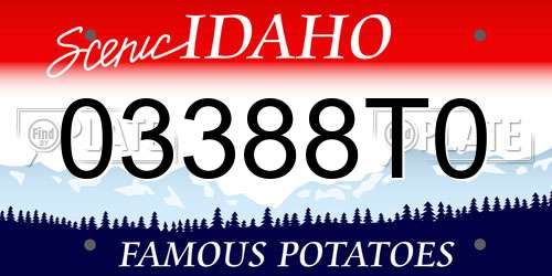 03388T0 Idaho License Plate