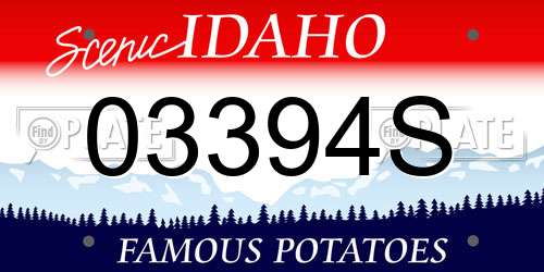 03394S Idaho License Plate