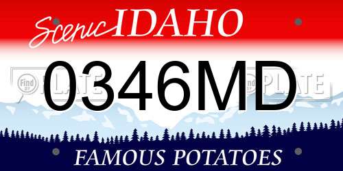 0346MD Idaho License Plate