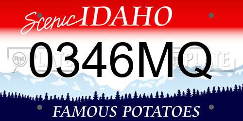0346MQ Idaho License Plate