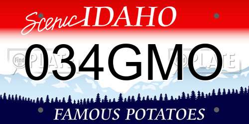 034GMO Idaho License Plate