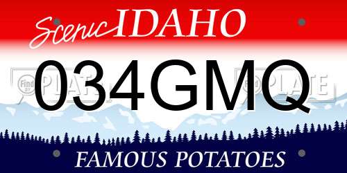 034GMQ Idaho License Plate