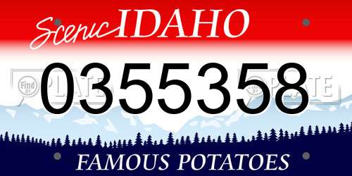 0355358 Idaho License Plate