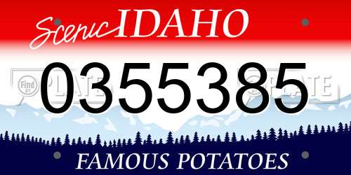 0355385 Idaho License Plate