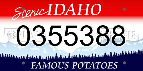 0355388 Idaho License Plate