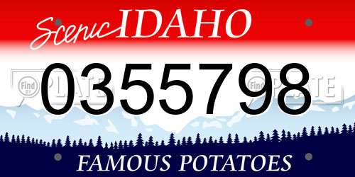 0355798 Idaho License Plate