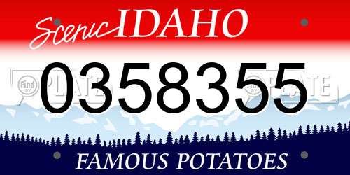 0358355 Idaho License Plate