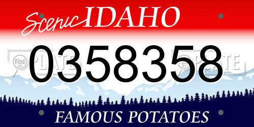 0358358 Idaho License Plate