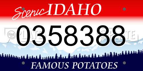 0358388 Idaho License Plate