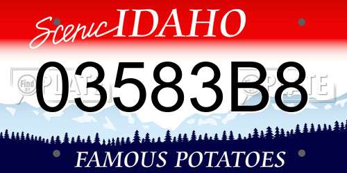 03583B8 Idaho License Plate