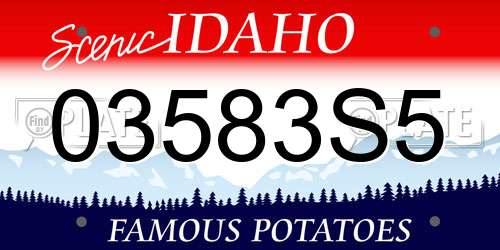 03583S5 Idaho License Plate