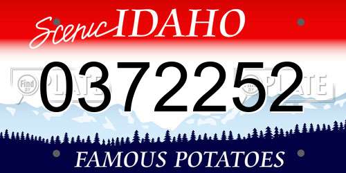0372252 Idaho License Plate