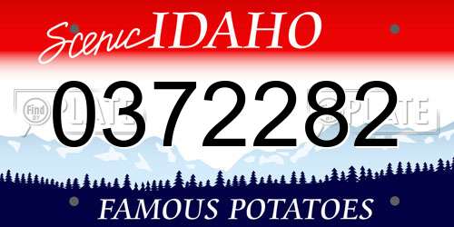 0372282 Idaho License Plate