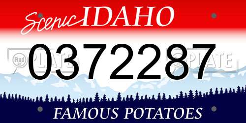 0372287 Idaho License Plate