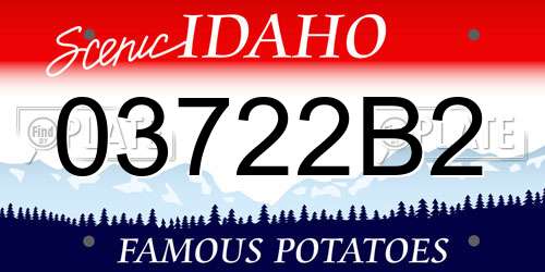 03722B2 Idaho License Plate