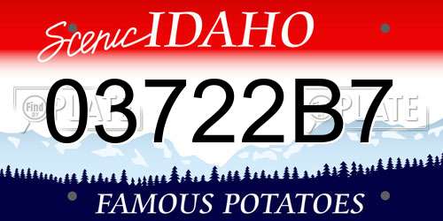 03722B7 Idaho License Plate
